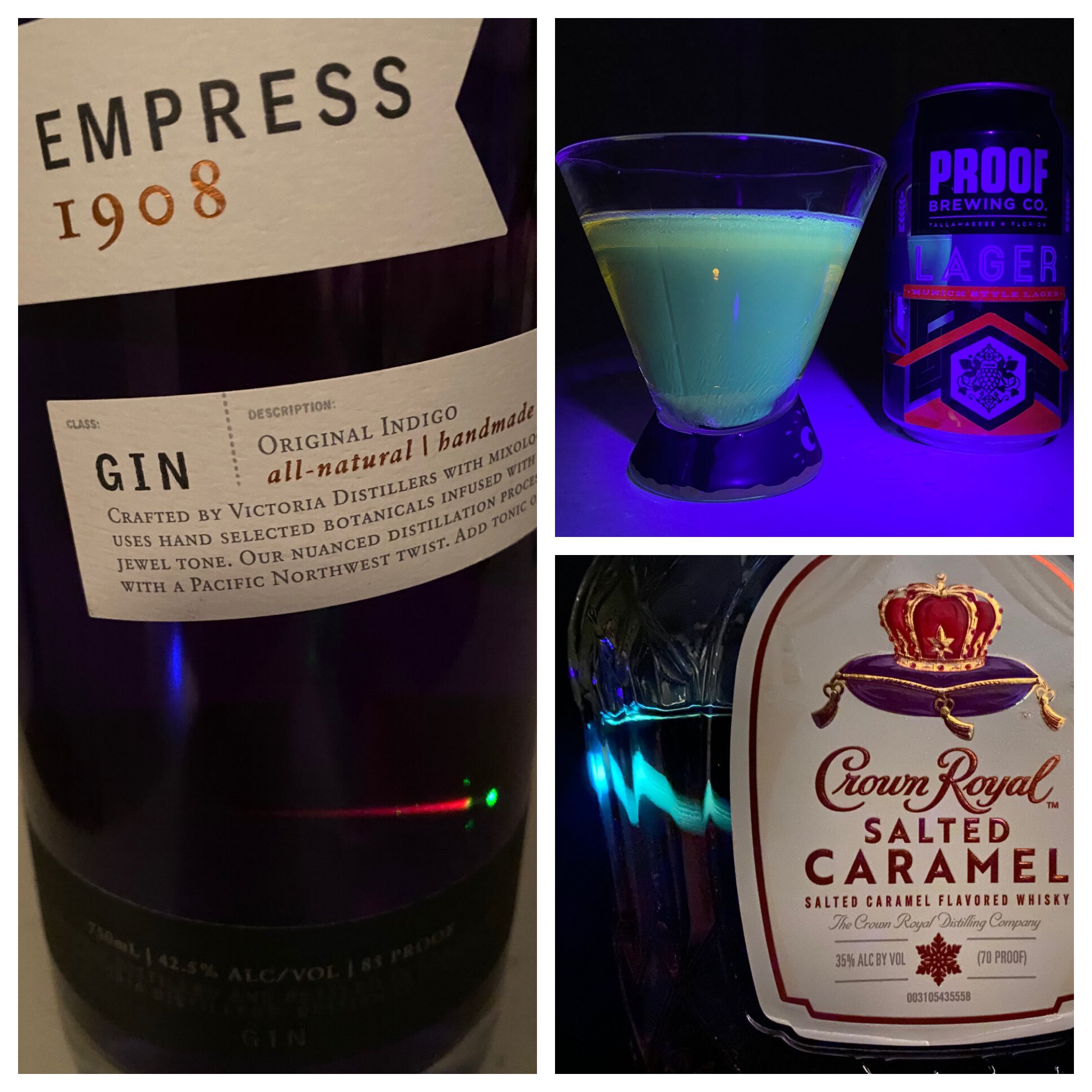 Fluorescence in Empress Gin
